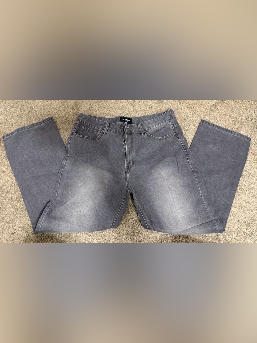 Victorious Men's Wide Leg Gray Jeans